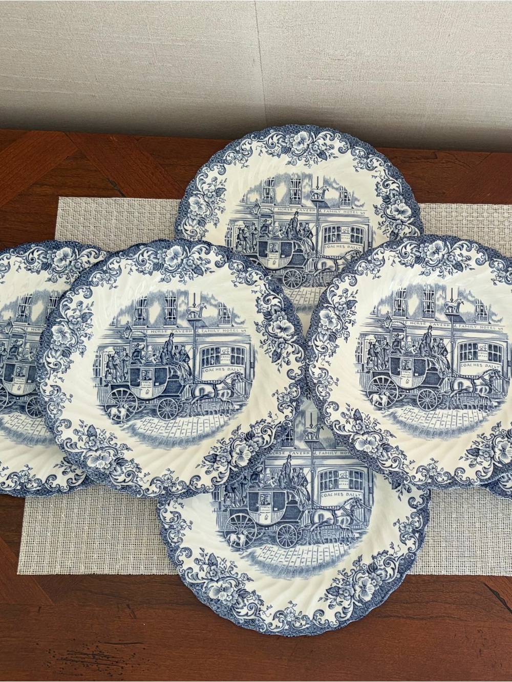 Johnson Brothers Coaching Scenes, Coach Office Lunch Plate, set of 6 Ironstone
